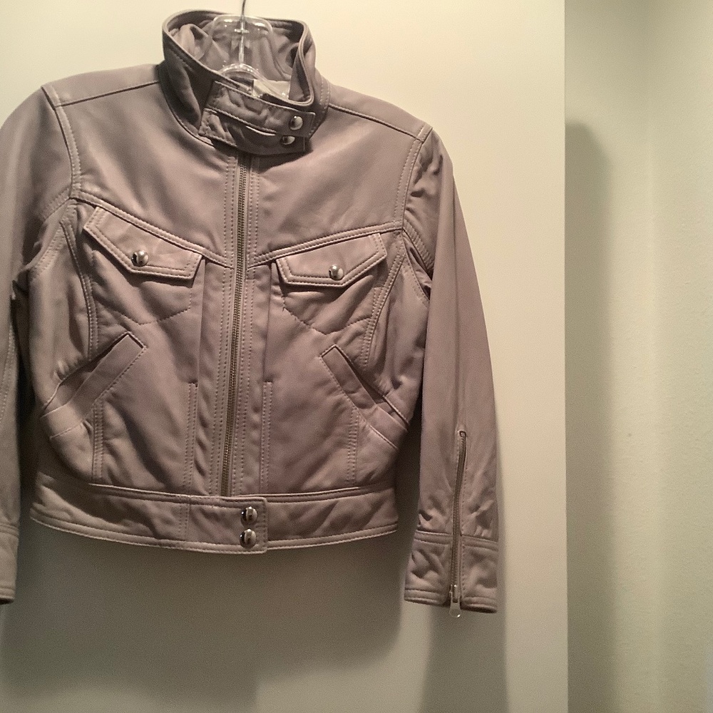 Gray Leather Jacket